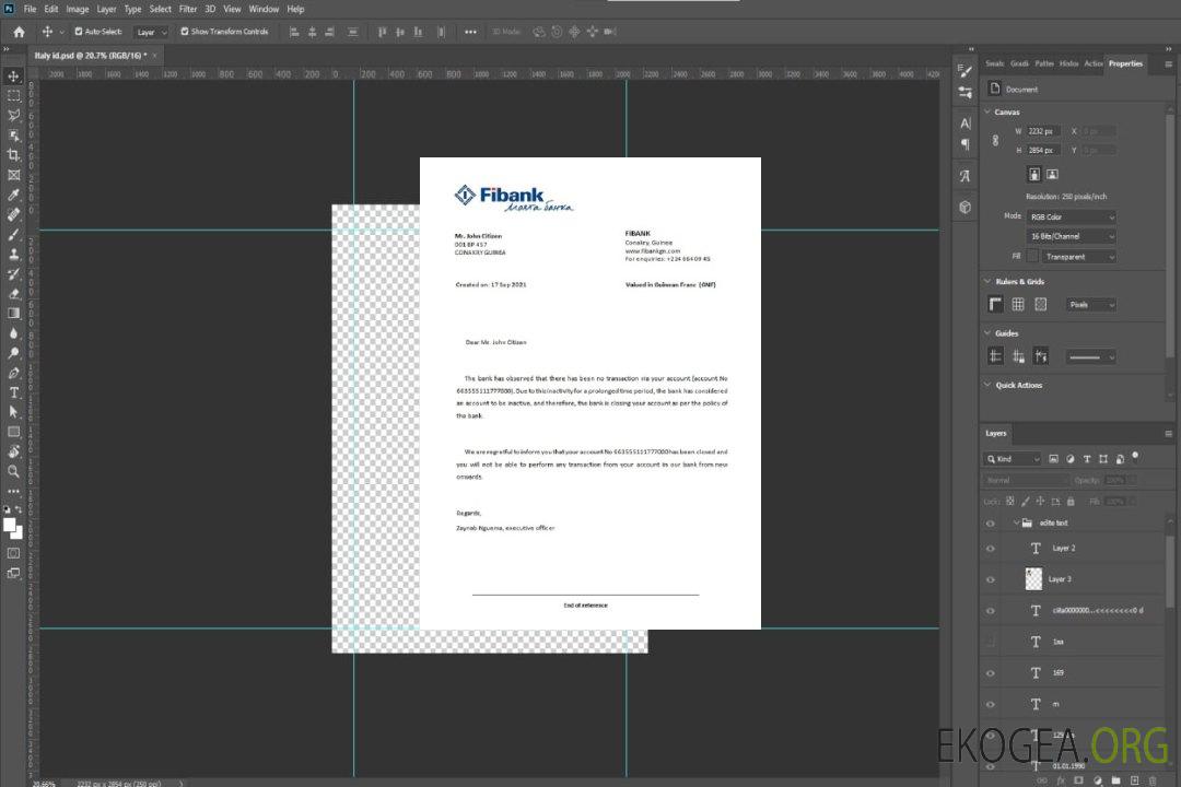Référence Guinée , Fibank , closure template